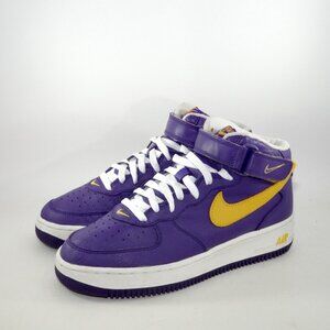 Vintage 2002 Nike Air Force 1 Mid Greek LA Lakers Deep Purple Gold US 7